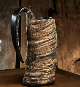 Mug en corne de buffle naturel, mug à boire viking pour fête, mug en corne de différents designs - Product Image 5
