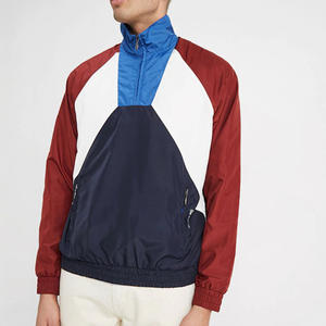 2026 Men's New Style Waterproof Windbreaker Jacket <b>Colour</b> Block Panel Front with Stand Collar Plus Size New Fashion Design - Product Image 1