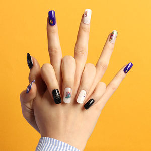 Peinture en métal #45882 or argent Texture feuille colorée autocollants pour ongles arc-en-ciel 3d gaufrage conception métallique Multi taille corée oem odm - Product Image 2