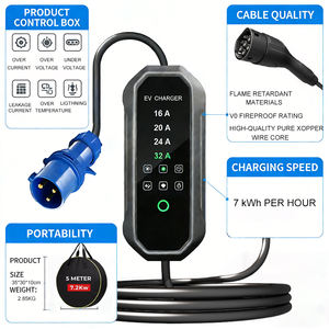 Chargeur portable pour véhicule électrique AC de type 2 certifié TUV, 7 kW, 32 A, modèle 2, avec écran, courant réglable, <span class=keywords><strong>recharge</strong></span> <span class=keywords><strong>à</strong></span> <span class=keywords><strong>domicile</strong></span> - Product Image 3