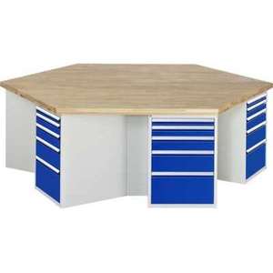 Banco da Lavoro Esagonale RAU, Banco da Lavoro di Gruppo 4000 - Product Image 1