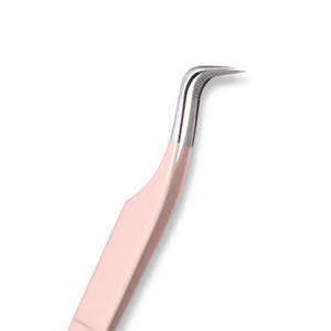 Pince à épiler en acier inoxydable durable, angle incurvé, outil de précision pour les extensions de cils en volume et la technique d'isolation - Product Image 5