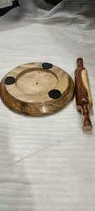 Handmade Polished Wood Chakla Belan <b>Rolling</b> <b>Pin</b> and <b>Pastry</b> <b>Board</b> Customized Size and Shape Daily Use Safe with Good Design - Product Image 3