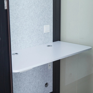 Cabine de bureau insonorisée Solo, mobile sur roulettes avec bureau et éclairage LED + LIVRAISON GRATUITE - Product Image 3