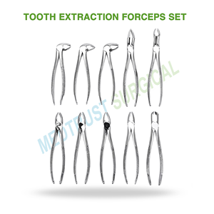 Juego de 10 Fórceps Manuales de Acero Inoxidable para Extracción Dental, Instrumento Quirúrgico Dental con Agarre Ergonómico, Certificado CE - Product Image 2