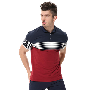 Polo décontracté personnalisé à la mode, couleur unie rayée, vente en gros et à bas prix - Product Image 5