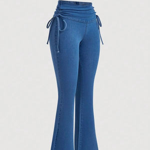 กางเกงยีนส์เอวสูง/เอวต่ำระบายอากาศได้ดีสไตล์สตรีทแวร์ Y2K คุณภาพสูง - Product Image 1