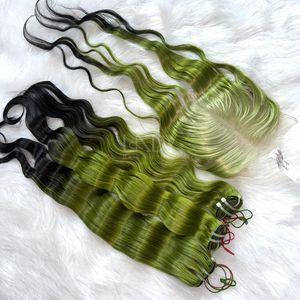 Texture chaude plus haute qualité couleur ondulée ensemble fermeture et faisceaux de 100% cheveux humains vietnamiens vrais cheveux humains 2025 - Product Image 4