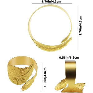Porte-serviette unique en forme de feuille d'or pour table de mariage, hôtel, salle à manger, glamour - Product Image 6