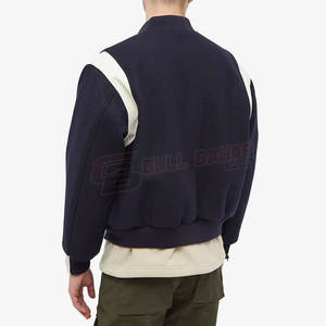 Chaqueta universitaria personalizada para hombre con logotipo bordado y cuello alto con iniciales para el estilo de la calle principal de invierno - Product Image 5