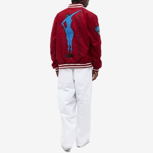 Chaqueta Universitaria de Alta Calidad para Hombre, Chaqueta de Lana para Invierno con Mangas de Cuero Genuino, Elegante y Moderna con Bordado de Letras - Product Image 5