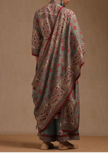 Vêtements traditionnels indiens et pakistanais rose Beige Floral ethnique imprimé viscose soie femmes Kurta robe avec Dupatta coupe régulière - Product Image 2