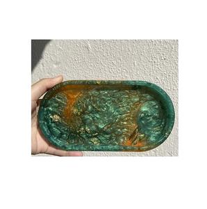 ถาดเรซิ่นทำมือสำหรับจัดโต๊ะอย่างมีสไตล์ ถาดเสิร์ฟเค้ก น้ำผลไม้ และอาหาร สำหรับใช้ในบ้านและโรงแรม - Product Image 1