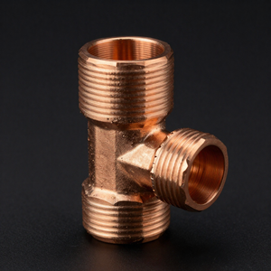 Raccord en T à coude en cuivre pur forgé haute pression INCAD DESIGN pour soudage et brasage |   Raccords de tuyauterie de réfrigérateur à courant alternatif à surface lisse - Product Image 6