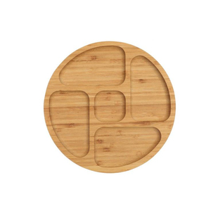 Plateau de service créatif en bambou Assiette à collation en bois Assiette de service en bois faite à la main pour fournitures de restaurant d'hôtel - Product Image 4