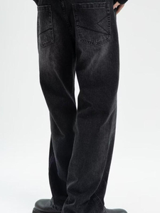 Pantalon en denim délavé vintage personnalisé pour hommes High Street du fabricant Simple Loose Straight Wide Leg Design Plus Size Casual Style - Product Image 4