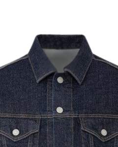 Veste en jean bleu foncé pour homme avec boutons devant, design classique de poche, lavage lourd, streetwear décontracté, vêtements d'extérieur, couleur indigo profonde - Product Image 4