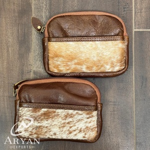 Vente en gros d'usine Portefeuille de luxe en cuir de vachette à poils OEM Porte-monnaie pour femmes Porte-cartes en cuir véritable et porte-monnaie pour femmes - Product Image 1