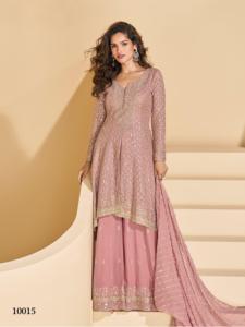 Nuevo diseñador pesado bordado lentejuelas trabajo Sharara conjunto fiesta desgaste superior Palazzo y Dupatta vestido elegante traje a precio al por mayor - Product Image 4