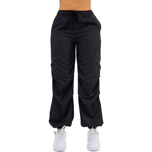 Pantalones Deportivos Holgados para Mujer, Pantalones Joggers de Pierna Ancha, Estilo Urbano, Cintura Media, Verano, Seda/Algodón, Cintura Elástica - Product Image 1