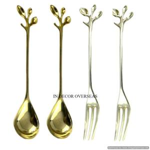 Juego de cubiertos populares y cuchillo de cuchara chapado en oro de alta calidad de Metal de calidad lujosa más vendida con asas de diseño único de Color negro - Product Image 3