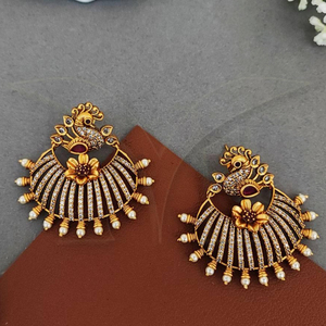 Kemp Jewelry Matte <b>Gold</b> Polish Jewelry Accessories Women Beautiful Kemp Fancy Design Designer Wear Party Wear Kemp <b>Earrings</b> <b>Set</b> - Product Image 1