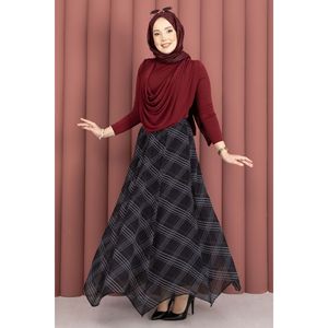 Black Plaid Asymmetrical Chiffon <b>Skirt</b> Soft Breathable Cotton Digital Print Sweet Ball Gown Design XS Size Empire Short - Product Image 3