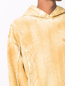 Men's Custom Embroidered <b>Velvet</b> Breathable Summer Pullover <b>Hoodies</b> Front Two Pockets OEM Supply Washed Technique Plus Size - Product Image 4