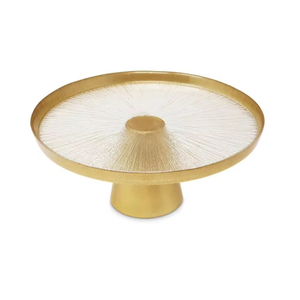 Soporte para Tartas de metal hecho a mano con acabado dorado para elegantes fiestas de té y decoraciones festivas - Product Image 1