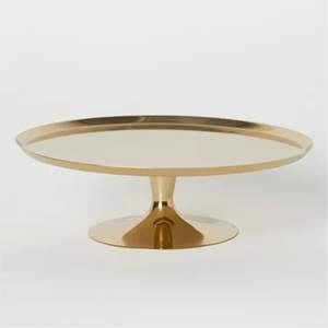 Luxury Hammered Gold Metal Cake Stand Organic Edge Pedestal Display Plate for Wedding Party Decor & Dessert Table Finishing - Product Image 6