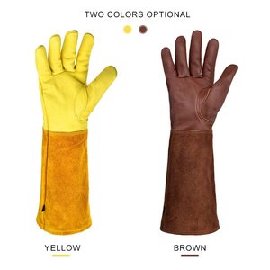 Guantes de jardinería de cuero de vaca a prueba de espinas OEM para mujeres/hombres empuñaduras de mano de protección de antebrazo largo para poda de rosas/moras - Product Image 2