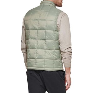 <b>Top</b> Selling Men's Regular Fit Canvas Puffer Vest with Stand Collar Front Logo Waterproof Windproof Outdoor Wear Wholesale - Product Image 3