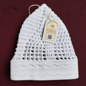 Chapeau de prière musulman pour homme en coton 100% premium tricoté à la main, bande égyptienne Masri Kufi, réglable, écologique, toutes saisons, sensation plus douce - Product Image 4