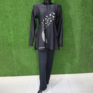 Maillot de bain musulman Hijab modeste pour femme islamique manches longues Thobe imperméable maillot de bain plage couverture complète - Product Image 1