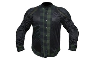 Chemises pour hommes entièrement doublées en flanelle de moto en aramide de style haut de gamme couleur noire et grise entièrement doublées - Product Image 5