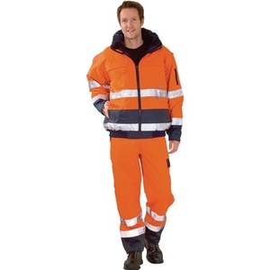 Orange/Blue Planam High-Viz Comfort <b>Raincoat</b> for Safety - Product Image 1