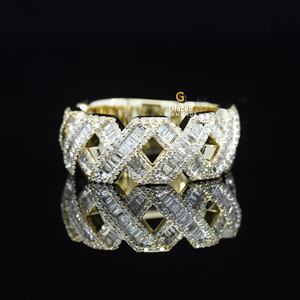 แหวนเพชรฮิปฮอปอินนิตี้ประดับด้วยเพชรวงแหวนตัดสดใสประดับด้วยเพชร925สเตอร์ลิงสำหรับทุกเพศ - Product Image 1