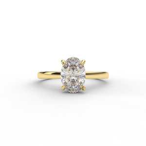 Anillo de Compromiso Solitario con Diamante Cultivado en Laboratorio, Corte Ovalado, Certificado por IGI, en Oro Rosa/Blanco y Amarillo de 14K - Product Image 6