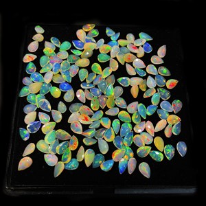 Lot de pierres précieuses en vrac de taille de mélange d'opale éthiopienne naturelle 12 mm Multi Fire Welo Opal White Color Jewelry avec certificat IGI - Product Image 3