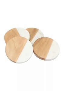 COUSTER EN BOIS HOTEL HOUSEWARMING Sous-verres ronds en bois de marbre pour bureau à domicile ou HOTEL Pendaison de crémaillère pour tasses et porte-boissons - Product Image 6