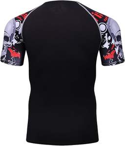 Rashguard d'entraînement de combat de bonne qualité, impression par transfert thermique, hommes, spandex/nylon, séchage rapide, manches courtes, personnalisé, prix raisonnable - Product Image 6