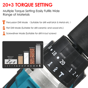 <span class=keywords><strong>Taladro</strong></span> Percutor Eléctrico sin Escobillas de 21V 200Nm 2150RPM <span class=keywords><strong>Atornillador</strong></span> Inalámbrico <span class=keywords><strong>con</strong></span> Batería de 6000mAh Minitaladro Eléctrico de 1500W - Product Image 4