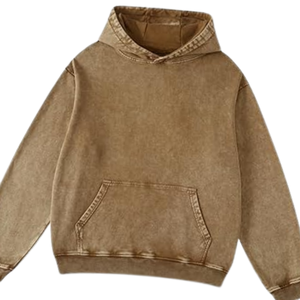 Sweat-shirt à capuche oversize en molleton doux, couleur kaki brun délavé à l'acide, texture vintage, streetwear, vêtements d'hiver pour hommes et femmes - Product Image 5