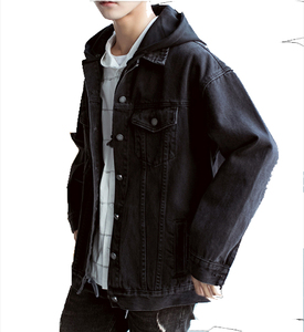 Chaqueta vaquera de moda de otoño para hombre, abrigo con cuello levantado a la moda, prendas de vestir informales con vaquero, chaqueta vaquera de estilo informal para hombre - Product Image 3