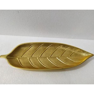 อลูมิเนียมโลหะ Leaf บริการอาหารจานถาด Vintage ตกแต่งบ้านบนโต๊ะอาหารถาดขนมหวานสําหรับซัพพลายเออร์ร้านอาหาร - Product Image 2