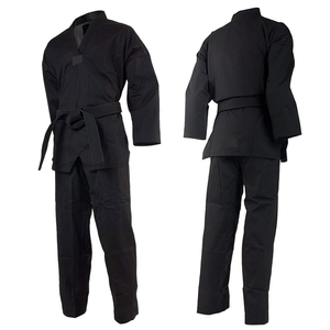 Uniforme de karaté d'arts martiaux noir et blanc pur séchage rapide conception solide Jujitsu karaté costumes karaté Gi costumes uniforme d'arts martiaux - Product Image 3