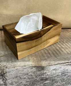 Boîte à mouchoirs en noyer de luxe | Porte-papier en bois pour salle de bain et salon | Mallette de rangement de bureau moderne | Organisateur de décoration intérieure - Product Image 1