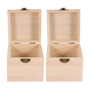 Boîte à bijoux en bois la plus exigeante sans couvercle ni fermoir de verrouillage, boîtes en bois simples à décorer - Product Image 4