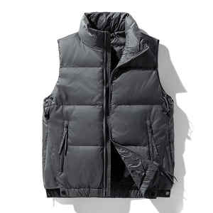 Prix de gros bonne qualité nouveau design hommes bouffantes sans manches vestes à la mode en grande taille 100% laine fermeture éclair doudoune gilet - Product Image 2