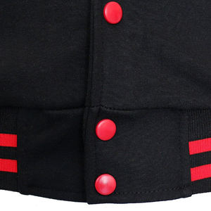 Haute Qualité Hommes Casual col montant Varsity Veste D'hiver Laine Corps En Cuir Manches Lavé Solide Motif Avant Logo-Vente en Gros - Product Image 5